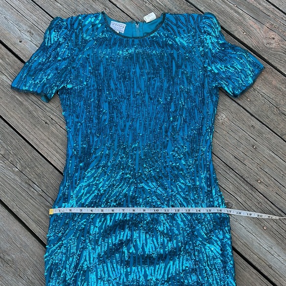Vintage Stenay silk & sequin dress 6 - Picture 10 of 11